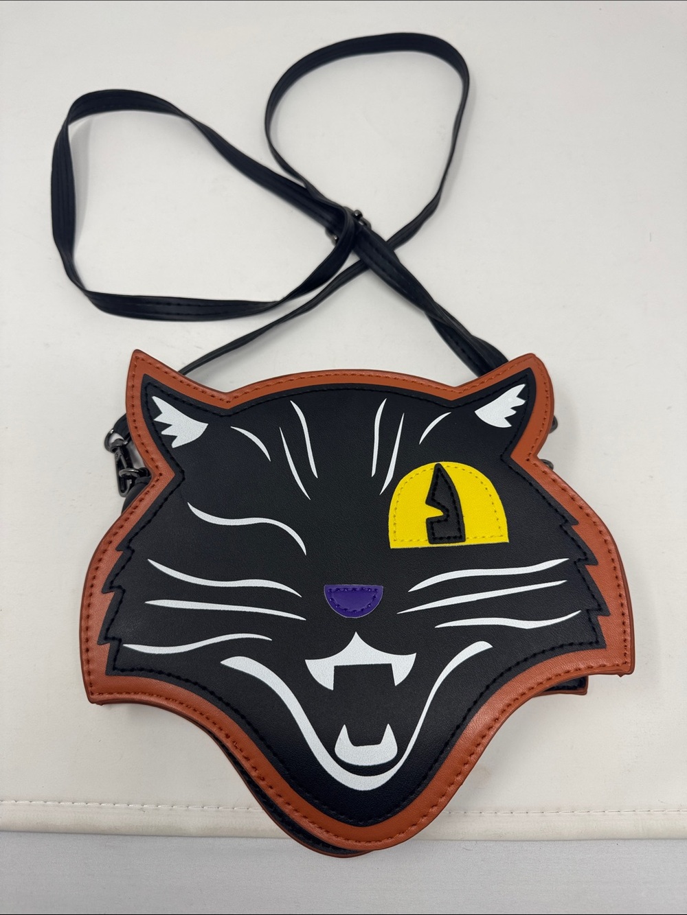 SPIRIT OF HALLOWEEN EYE WINKING CAT CROSSBODY BAG PURSE ADJUSTABLE PARTY COSTUME